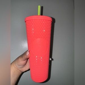 Coral Starbucks studded cup 24 OZ from 2022, summer collection!!